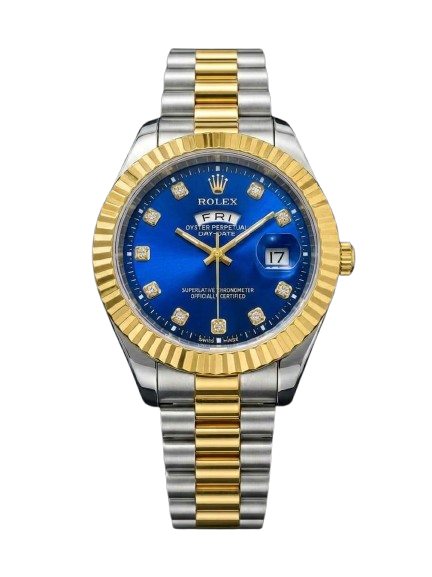 Luxury Two-Tone Rlx Blue Dial Day & Date Watch