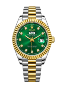 Luxury Two-Tone Rlx Green Dial Day & Date Watch
