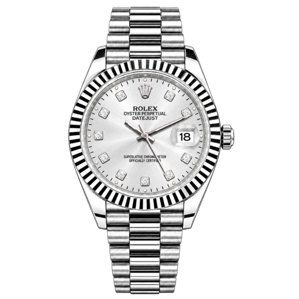 RLX Silver Stainless Steel Watch with White Dial