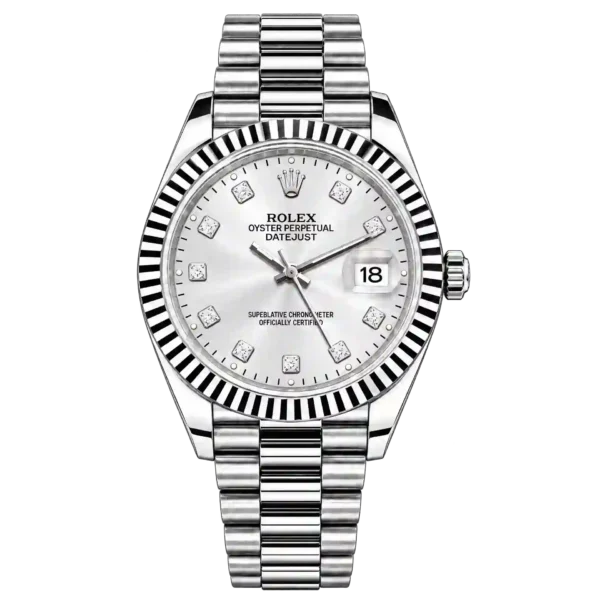 RLX Silver Stainless Steel Watch with White Dial
