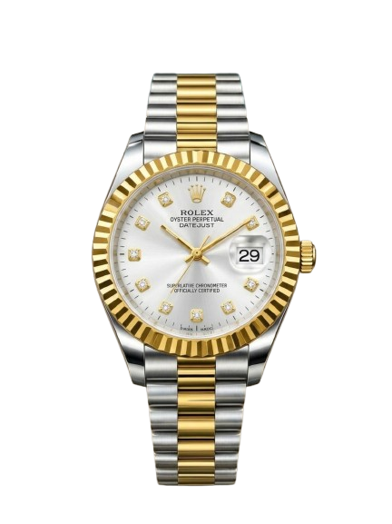 RLX Two-Tone Gold & Silver Watch with White Dial