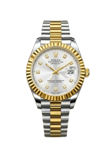 RLX Two-Tone Gold & Silver Watch with White Dial