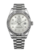 RLX White Dial Silver Stainless Steel Watch with Day & Date Display