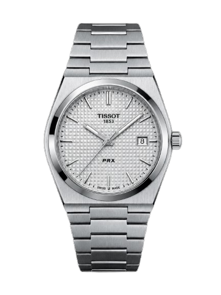 Silver white tissot prx