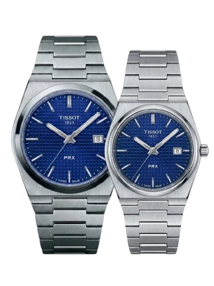 Tissot PRX Blue Dial Couple Watches