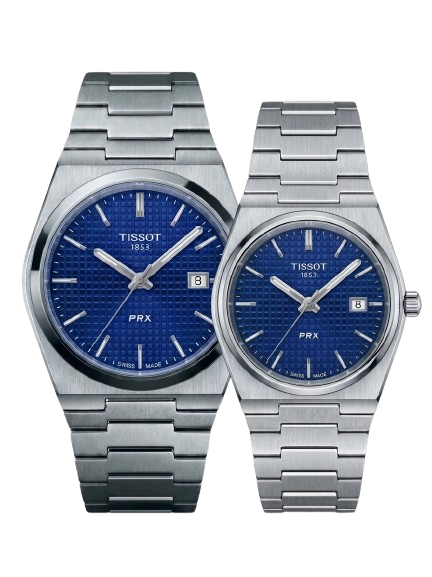 Tissot PRX Blue Dial Couple Watches