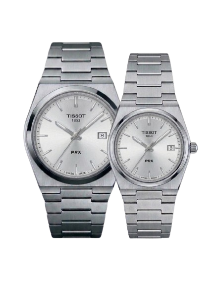 Tissot PRX White Dial Couple Watches